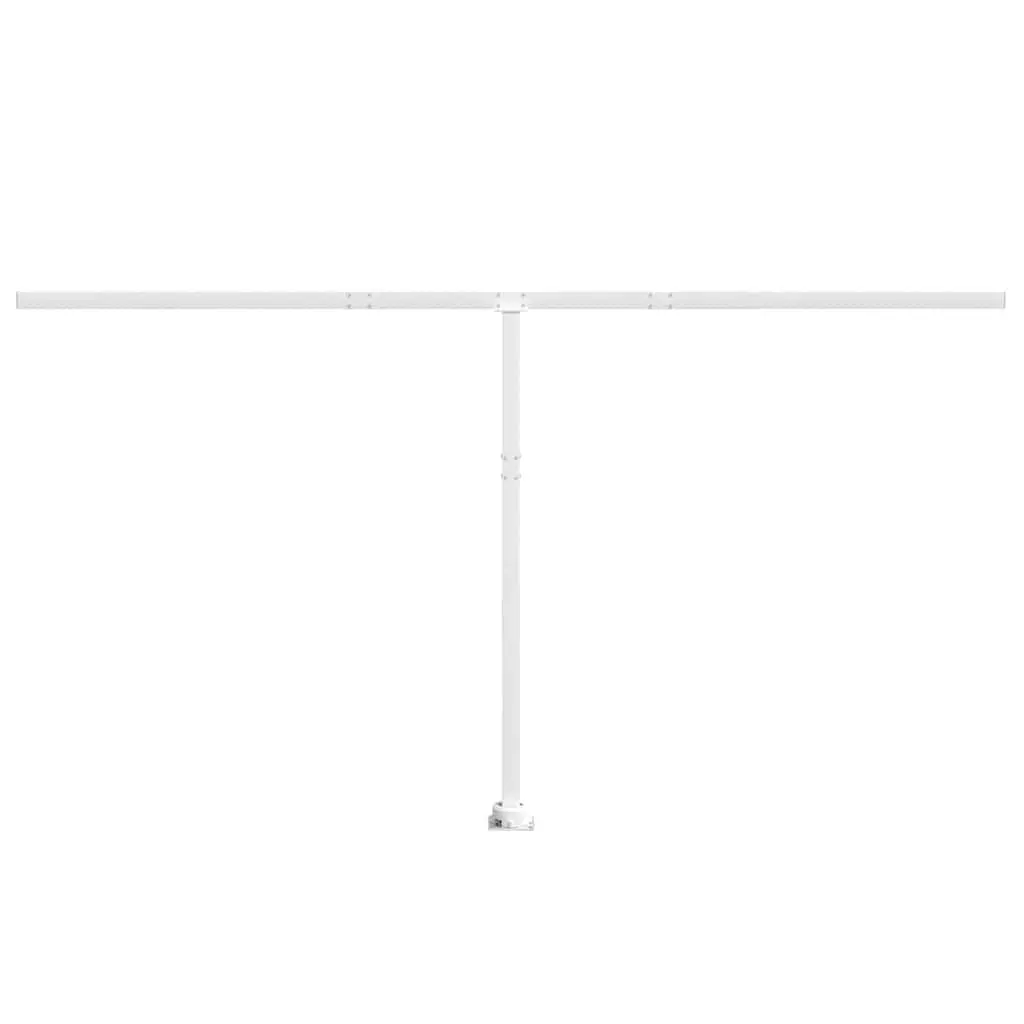 Outdoor Awning Post Set White 450x245cm Rotatable Base for Garden Terrace Balcony