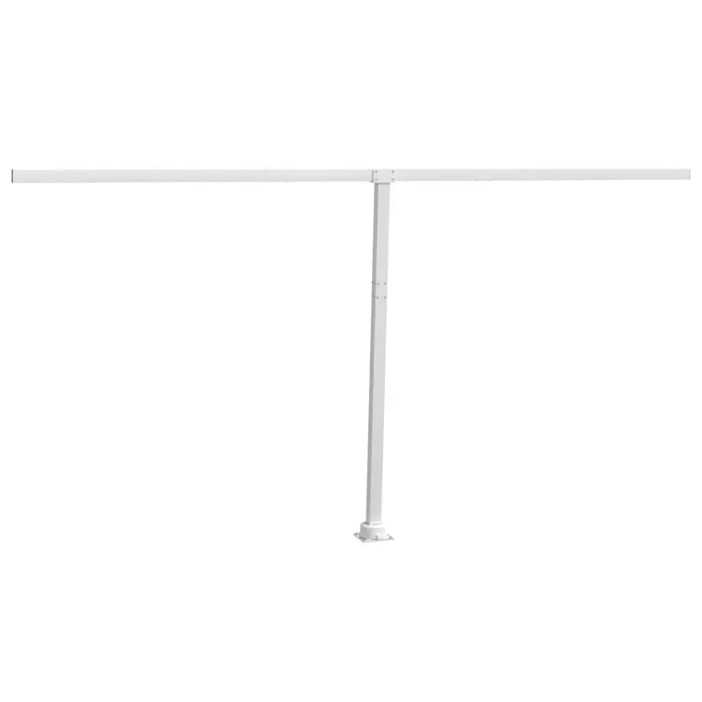Outdoor Awning Post Set White 450x245cm Rotatable Base for Garden Terrace Balcony