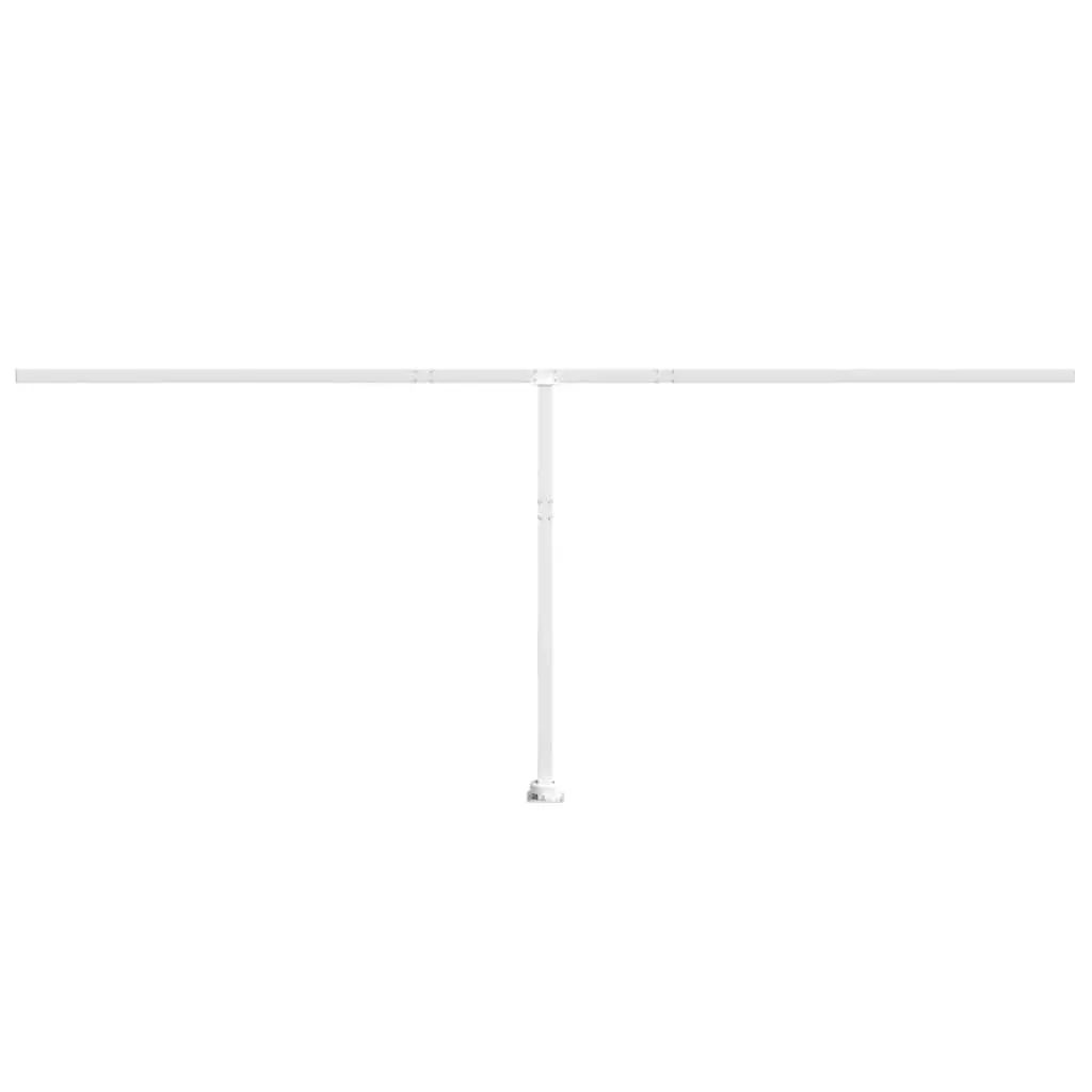Awning Post Set White 600x245 cm Outdoor Shade Support Rotary Base