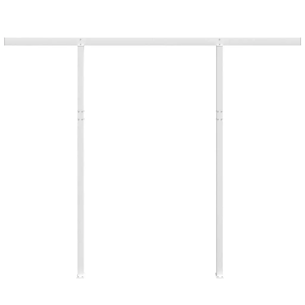 Awning Post Set White 300x245 cm Double Posts Durable Iron Outdoor Terrace Balcony Garden