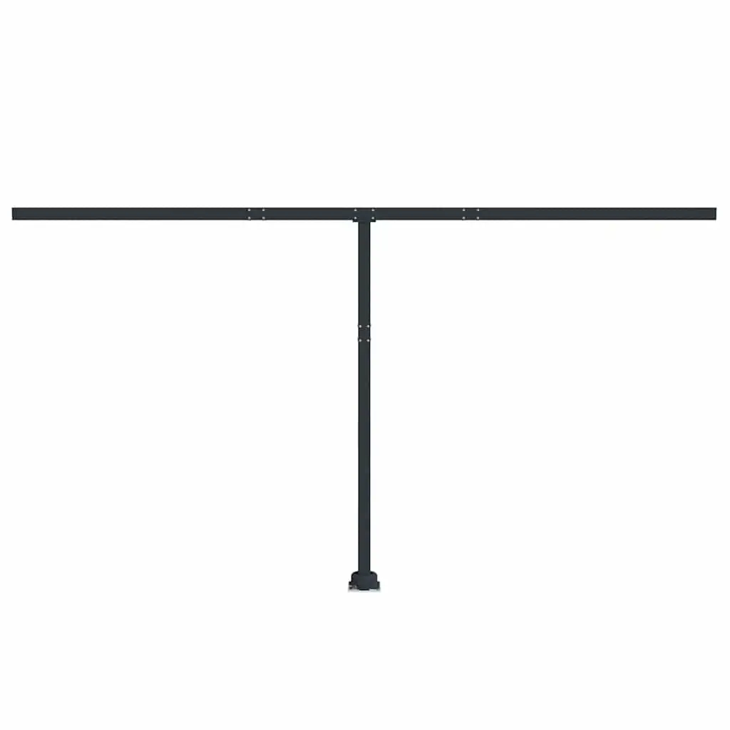 Awning Post Set Anthracite 450x245 cm Rotary Base Durable Iron Outdoor Shade Support