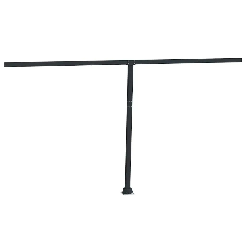 Awning Post Set Anthracite 450x245 cm Rotary Base Durable Iron Outdoor Shade Support