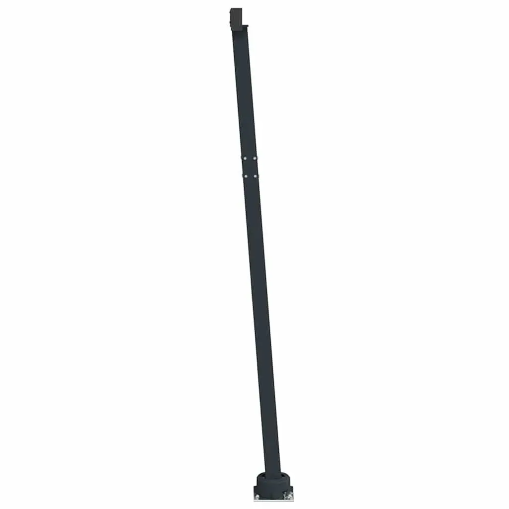 Awning Post Set Anthracite 450x245 cm Rotary Base Durable Iron Outdoor Shade Support