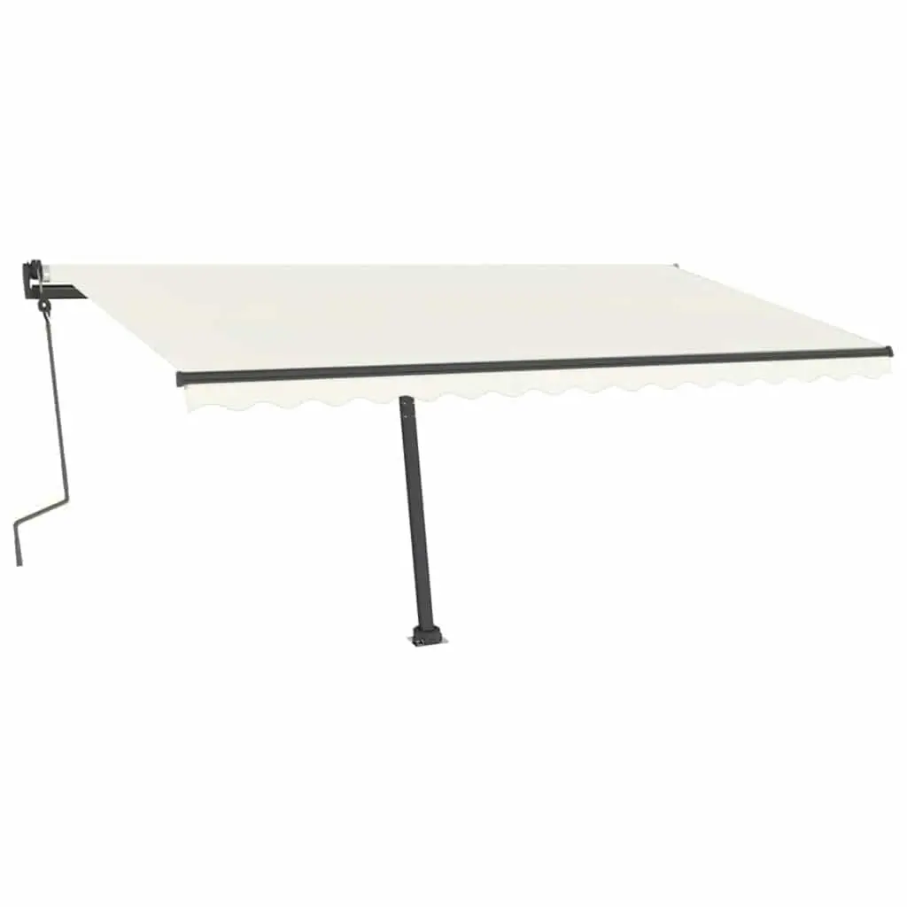Awning Post Set Anthracite 450x245 cm Rotary Base Durable Iron Outdoor Shade Support