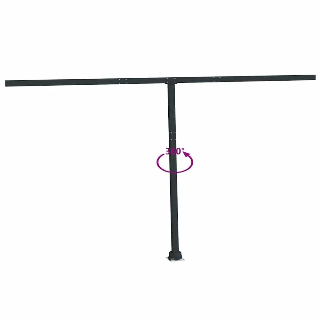 Awning Post Set Anthracite 450x245 cm Rotary Base Durable Iron Outdoor Shade Support
