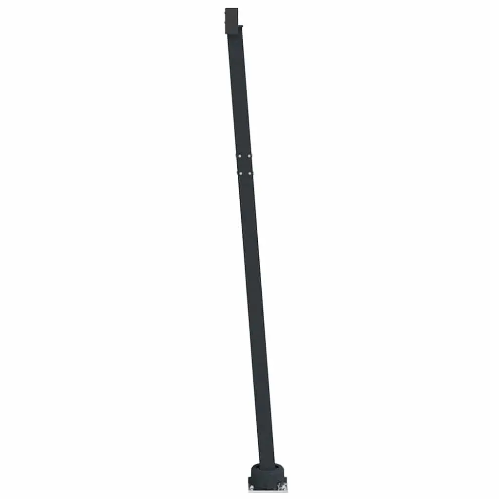 Awning Post Set Anthracite 600x245 cm Outdoor Shade Support Rotary Base