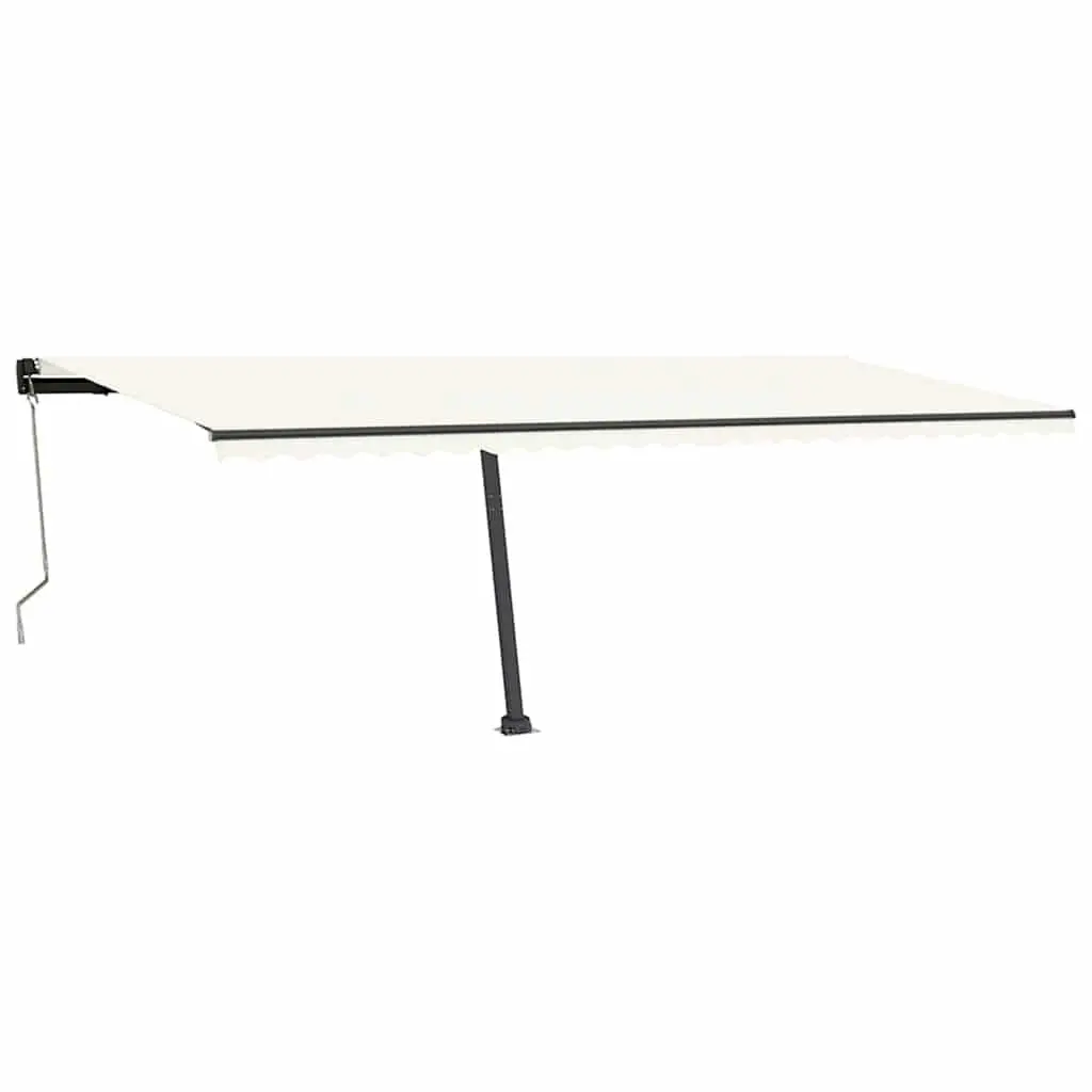Awning Post Set Anthracite 600x245 cm Outdoor Shade Support Rotary Base