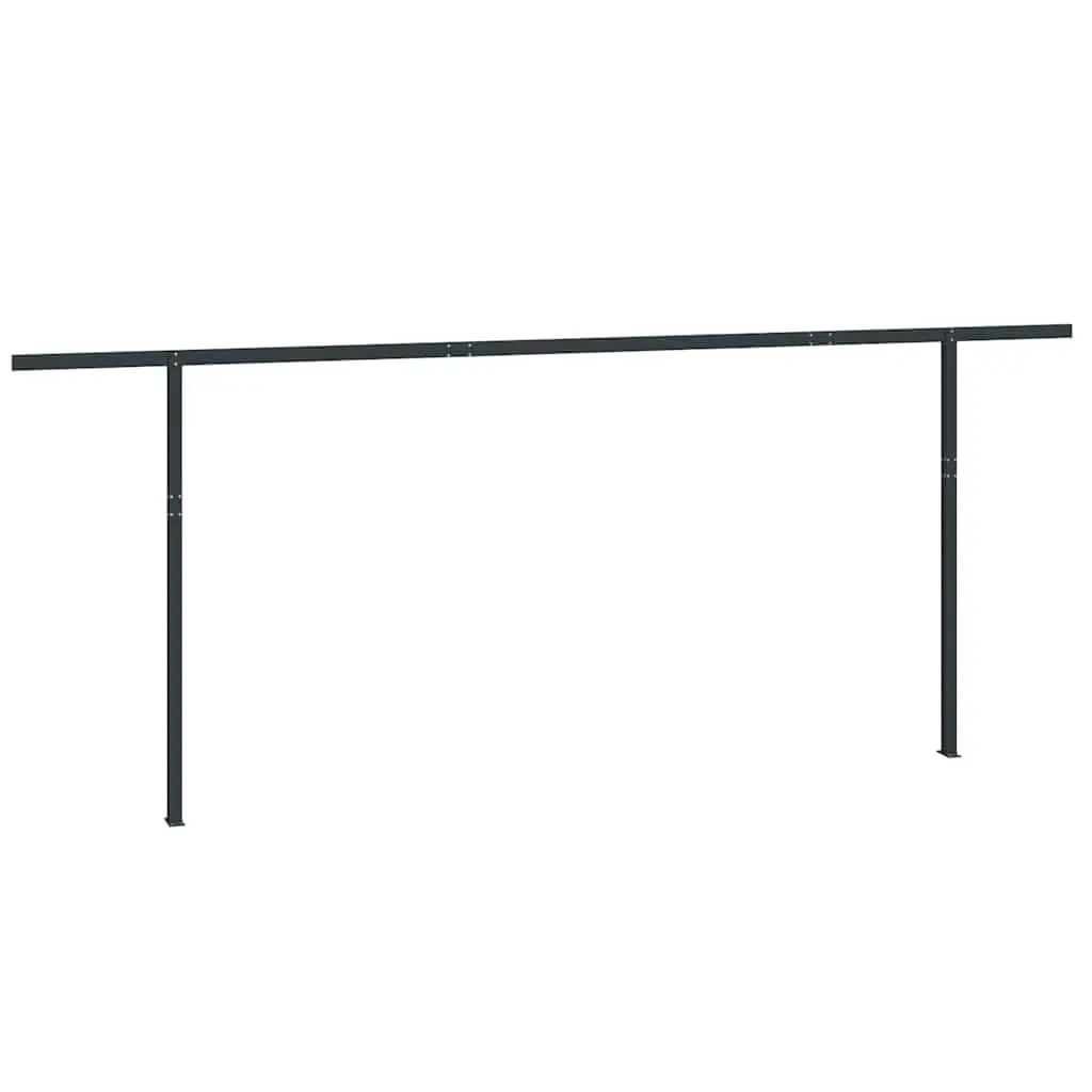 Awning Post Set Anthracite 600x245cm Double Posts Durable Iron Outdoor Shade Support