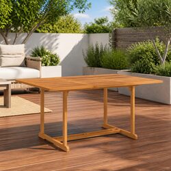 Compact Teak Garden Dining Table 150x90x75 cm
