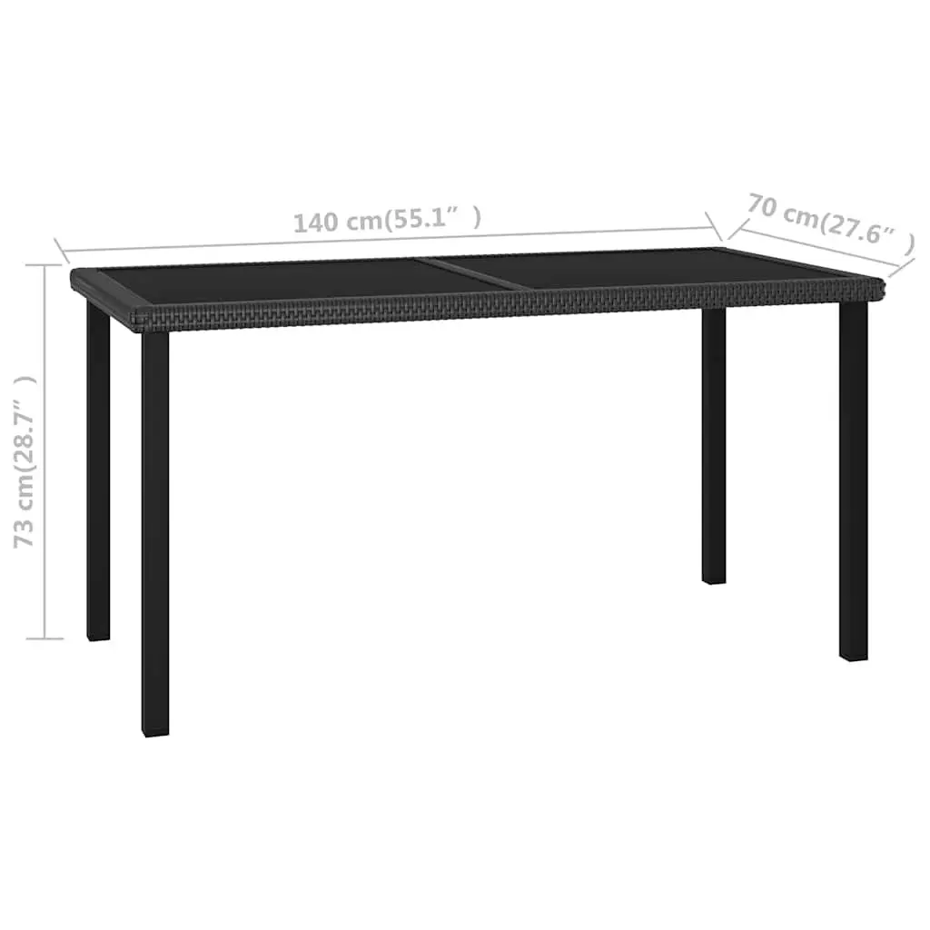 Black Garden Dining Table