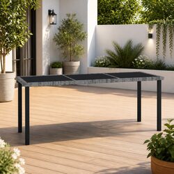 Concise Grey Outdoor Dining Table Overview