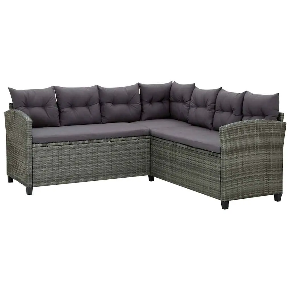 6 Piece Outdoor Lounge Set with Cushions Corner Sofa Stools Coffee Table Garden