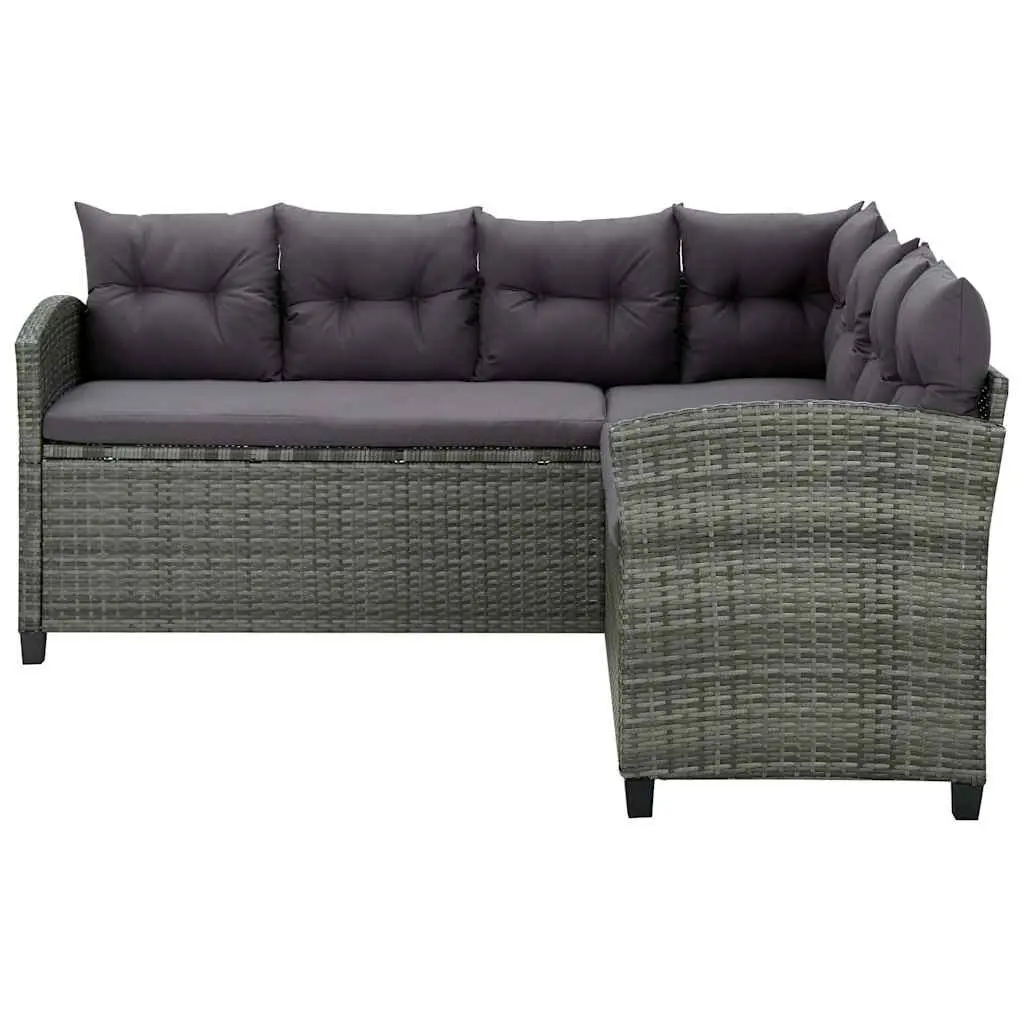 6 Piece Outdoor Lounge Set with Cushions Corner Sofa Stools Coffee Table Garden