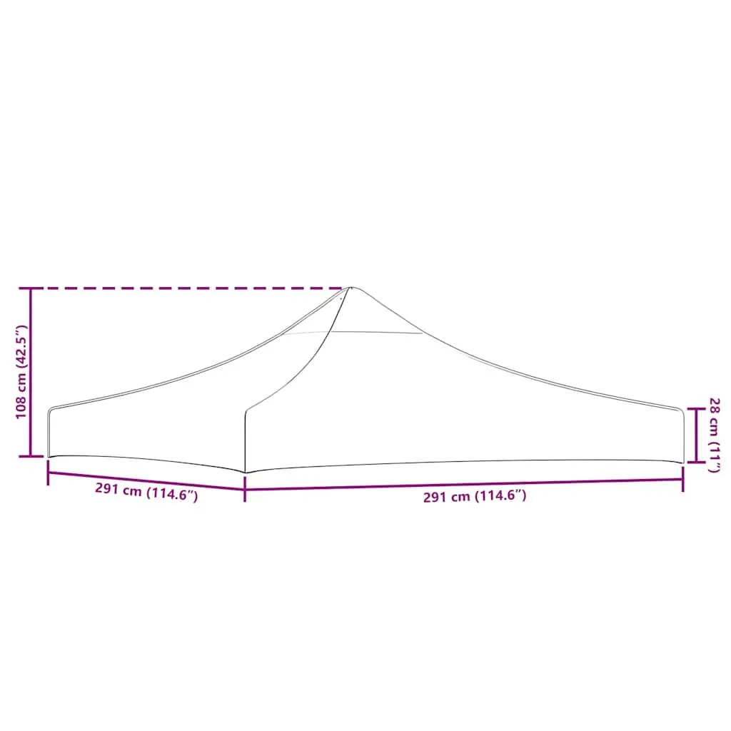 Party Tent Roof Beige 3x3 m UV and Weather Resistant Replacement Canopy Top