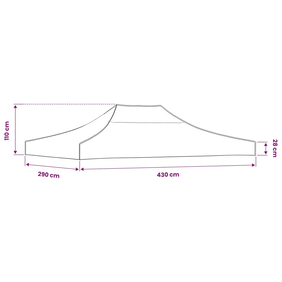 Party Tent Roof Blue 4.5x3m UV and Weather Resistant Replacement Canopy Top for Outdoor Garden Marquee