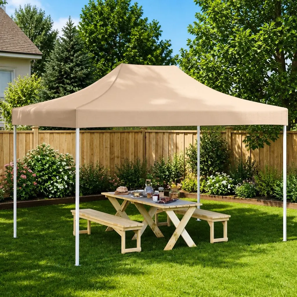 Party Tent Roof Beige 4.5 x 3 m Replacement Canopy Top Cover Oxford