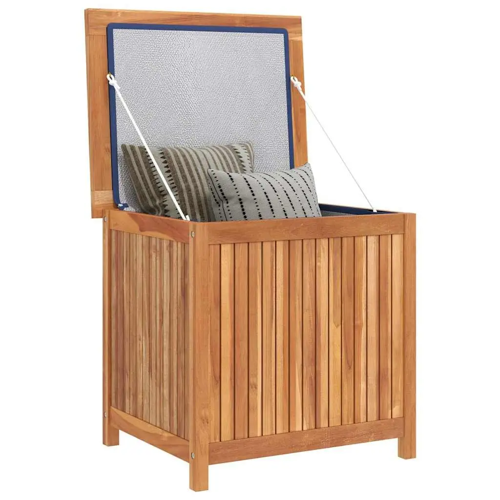 Garden Storage Box Brown 60x50x58 cm Wooden Outdoor Chest Water-resistant Lining