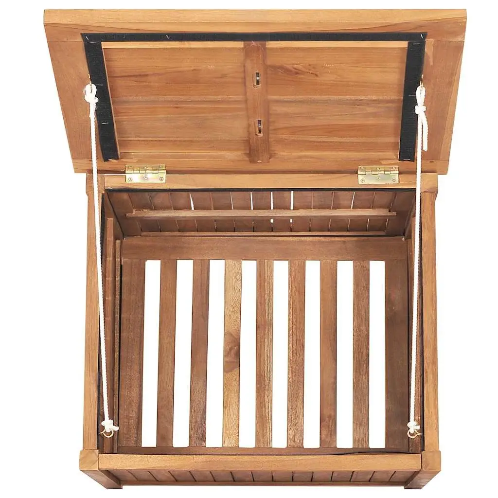 Garden Storage Box Brown 60x50x58 cm Wooden Outdoor Chest Water-resistant Lining