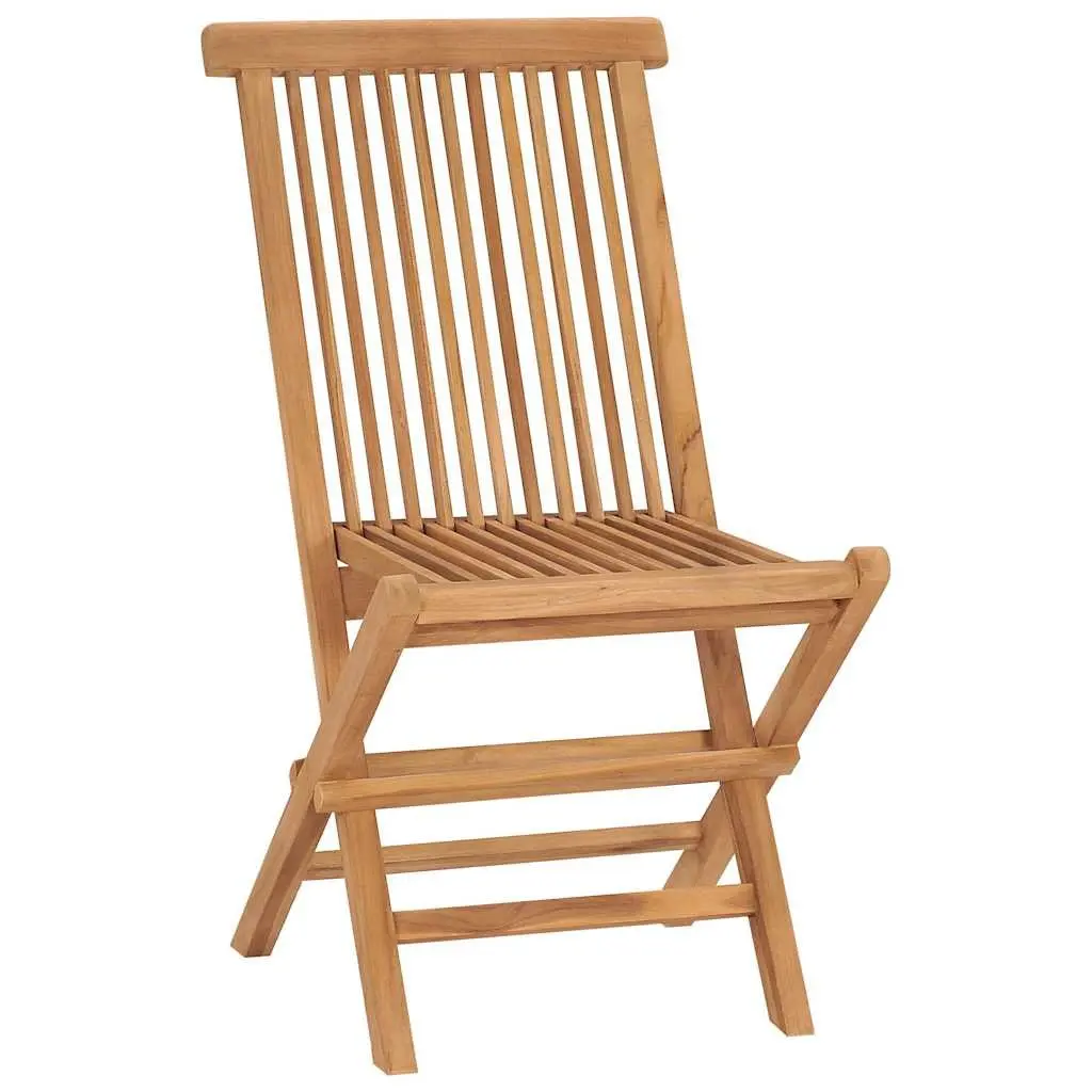 Folding Garden Chairs Brown Teak Wood 4 Piece Outdoor Seating Set