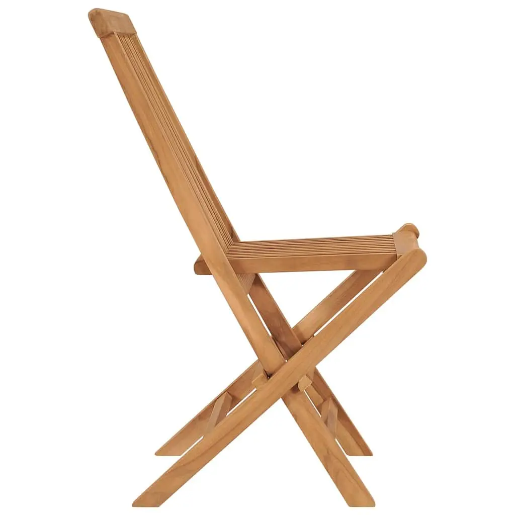 Folding Garden Chairs Brown Teak Wood 4 Piece Outdoor Seating Set