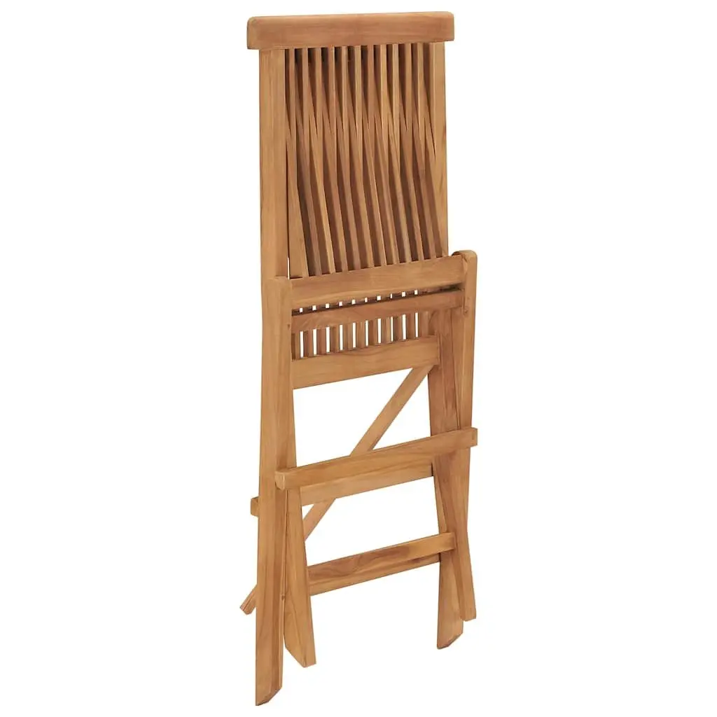 Folding Garden Chairs Brown Teak Wood 4 Piece Outdoor Seating Set