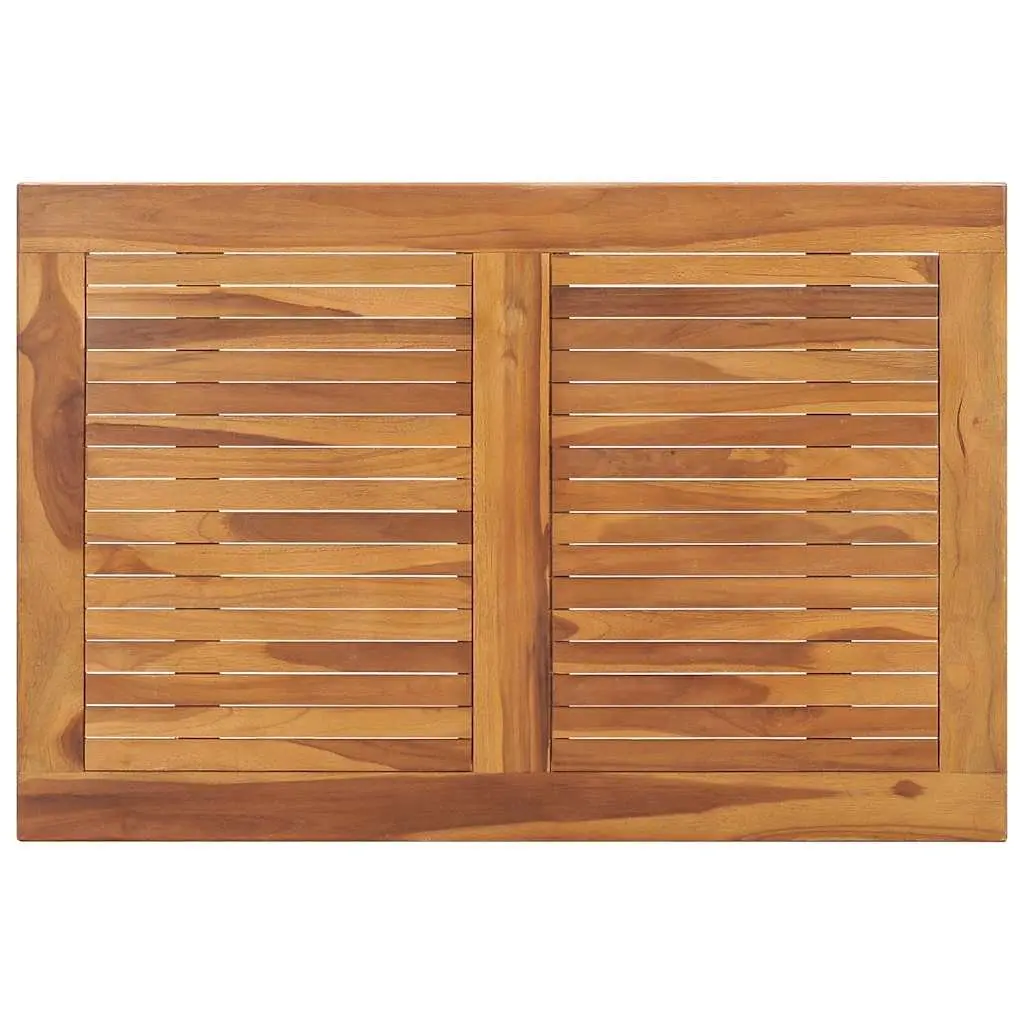Folding Garden Dining Table Brown 90x60x75cm Teak Wood Weather Resistant Outdoor Furniture