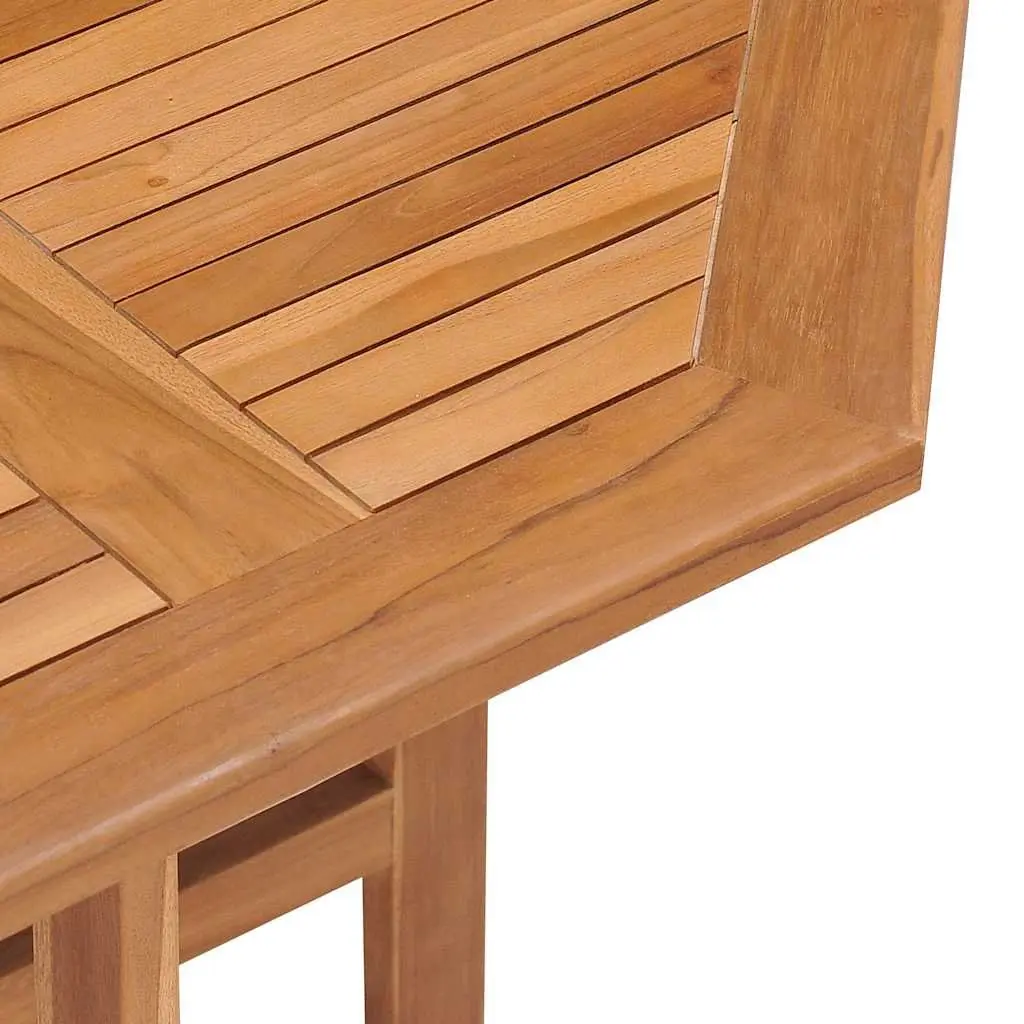 Folding Garden Dining Table 90x90x75cm Outdoor Furniture Teak Wood Brown