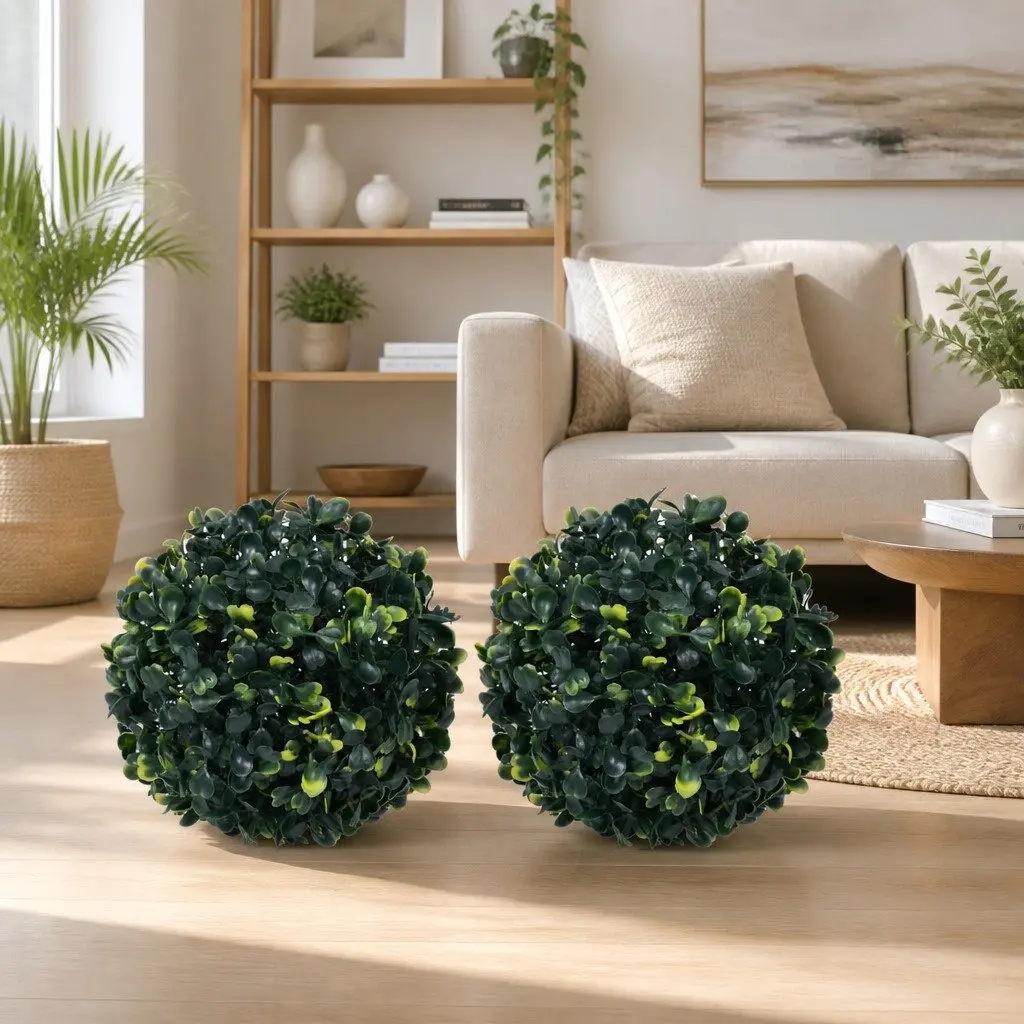Artificial Boxwood Balls Green 22 cm Indoor Outdoor Garden Decor Topiary