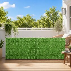 Outdoor Privacy Screen with Green Leaves 500x150cm Balcony Terrace Garden Shade