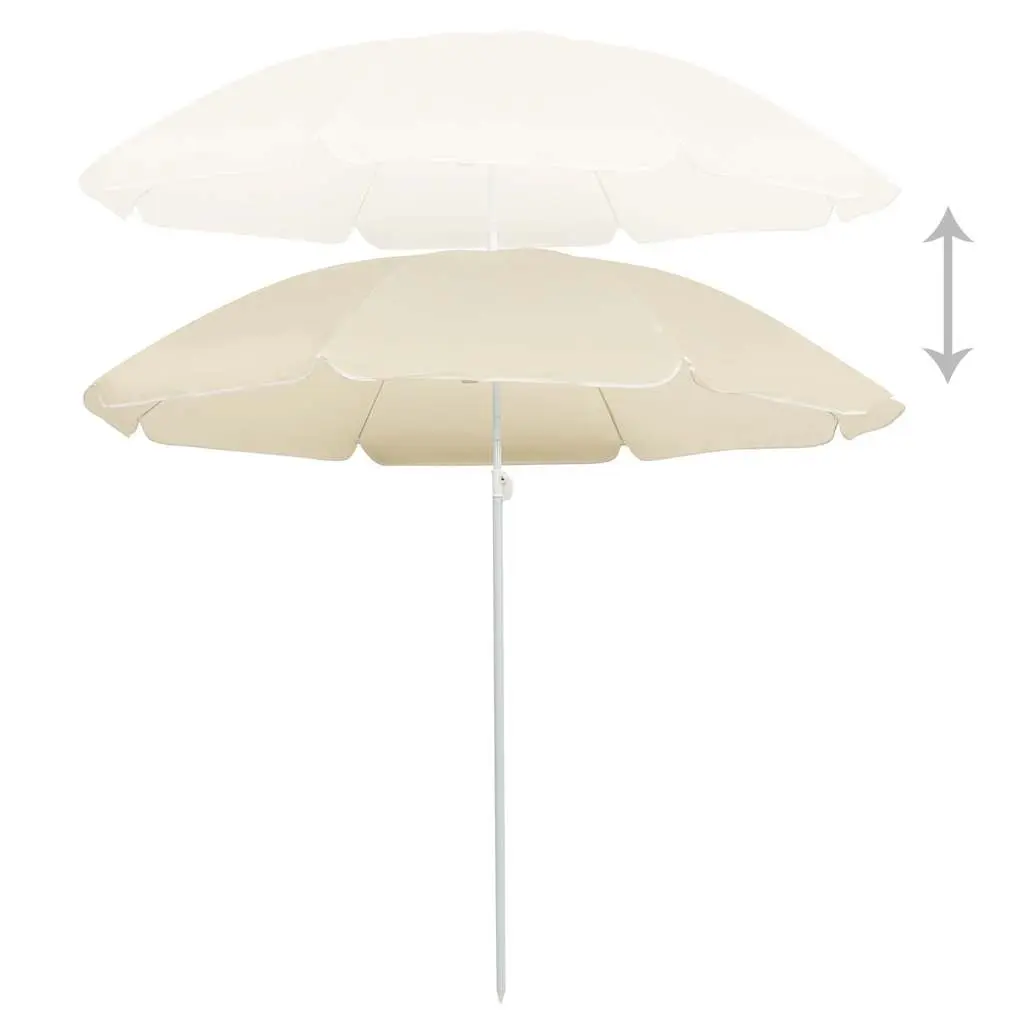 Garden Parasol Umbrella Beige 180cm UV Protective Adjustable Tilt Function