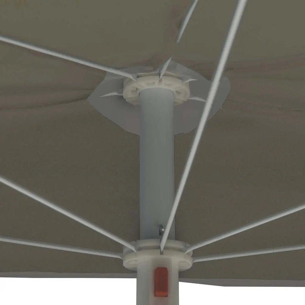 Half Round Garden Parasol Cream 180 x 90 cm UV Protective Easy Open Close