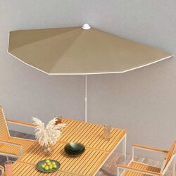 Concise Half Round Garden Parasol for Outdoor Shade