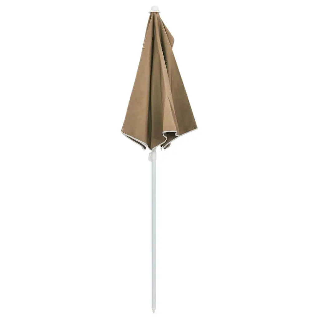 Half Round Garden Parasol Taupe 180 x 90 cm UV Protective Polyester Cover Easy to Open and Close Steel Pole Construction