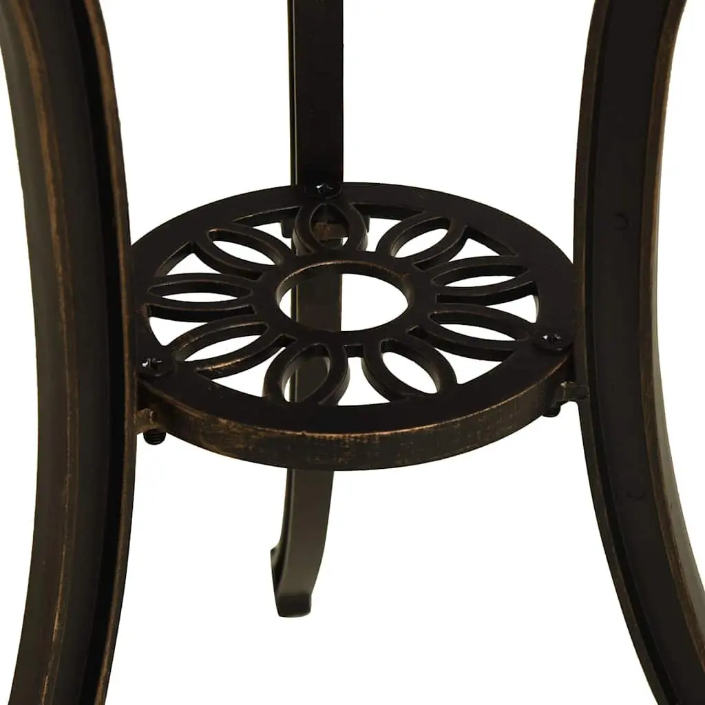 Garden Table in Brown Aluminium
