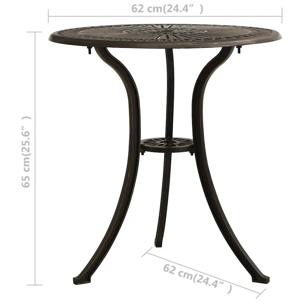 Garden Table in Brown Aluminium