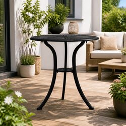 Concise and Strong Black Garden Table with Umbrella Hole