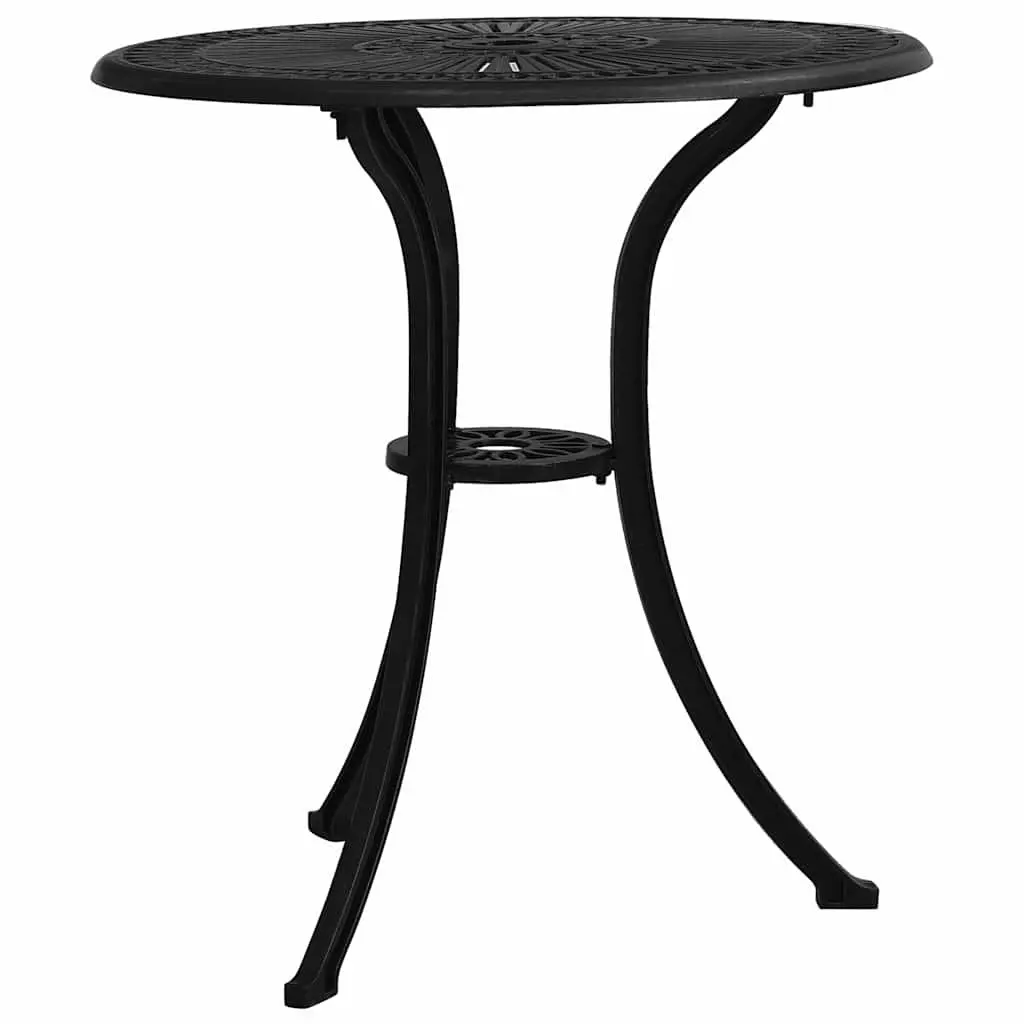 Garden Table Black Outdoor Patio Furniture Cast Aluminium with Umbrella Hole