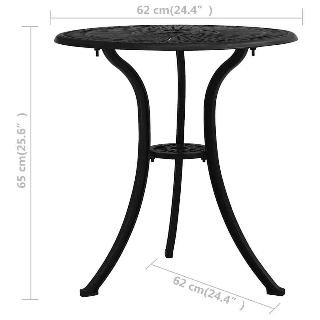 Garden Table Black Outdoor Patio Furniture Cast Aluminium with Umbrella Hole