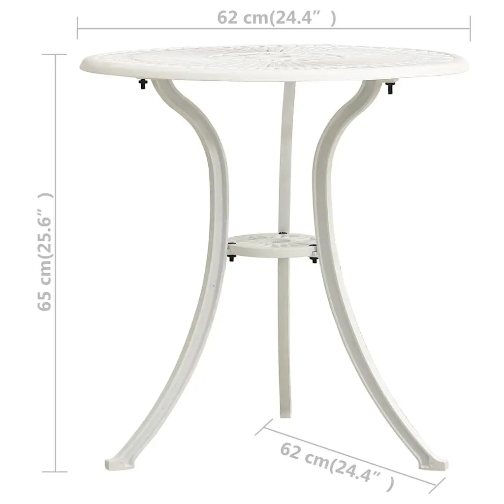 Garden Table Outdoor Patio Furniture Cast Aluminium White Tea Coffee with