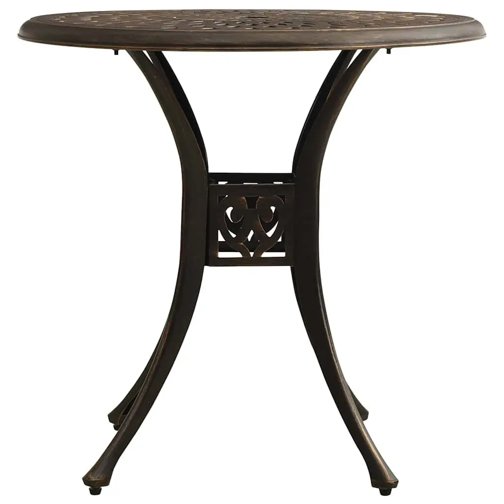Garden Table Cast Aluminium Outdoor Patio Furniture Brown Square 78x78x72cm