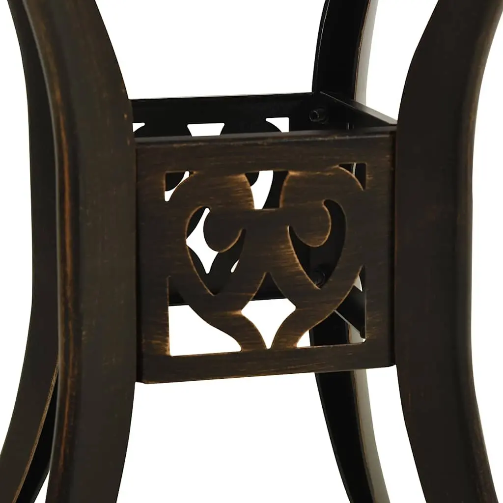 Garden Table Cast Aluminium Outdoor Patio Furniture Brown Square 78x78x72cm