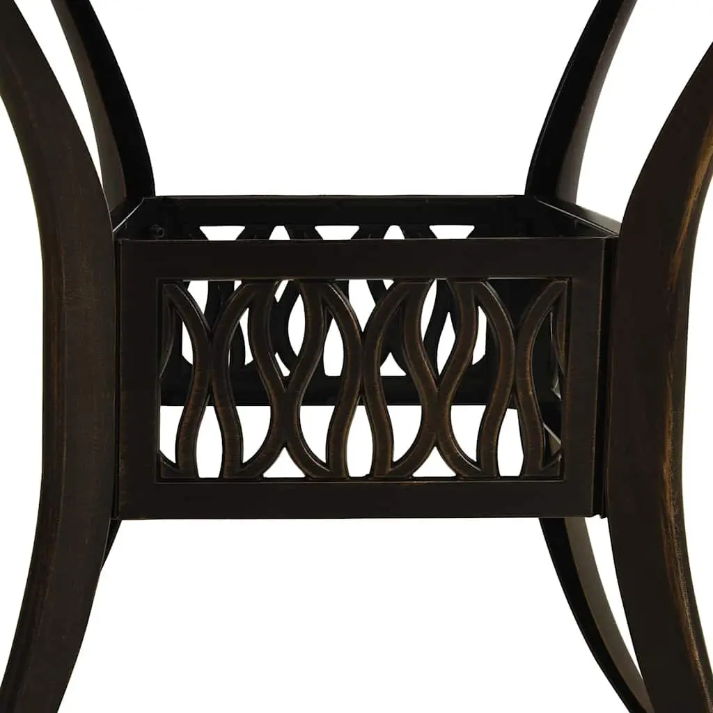Garden Table Outdoor Patio Furniture Cast Aluminium Brown 90x90x74cm Tea Coffee