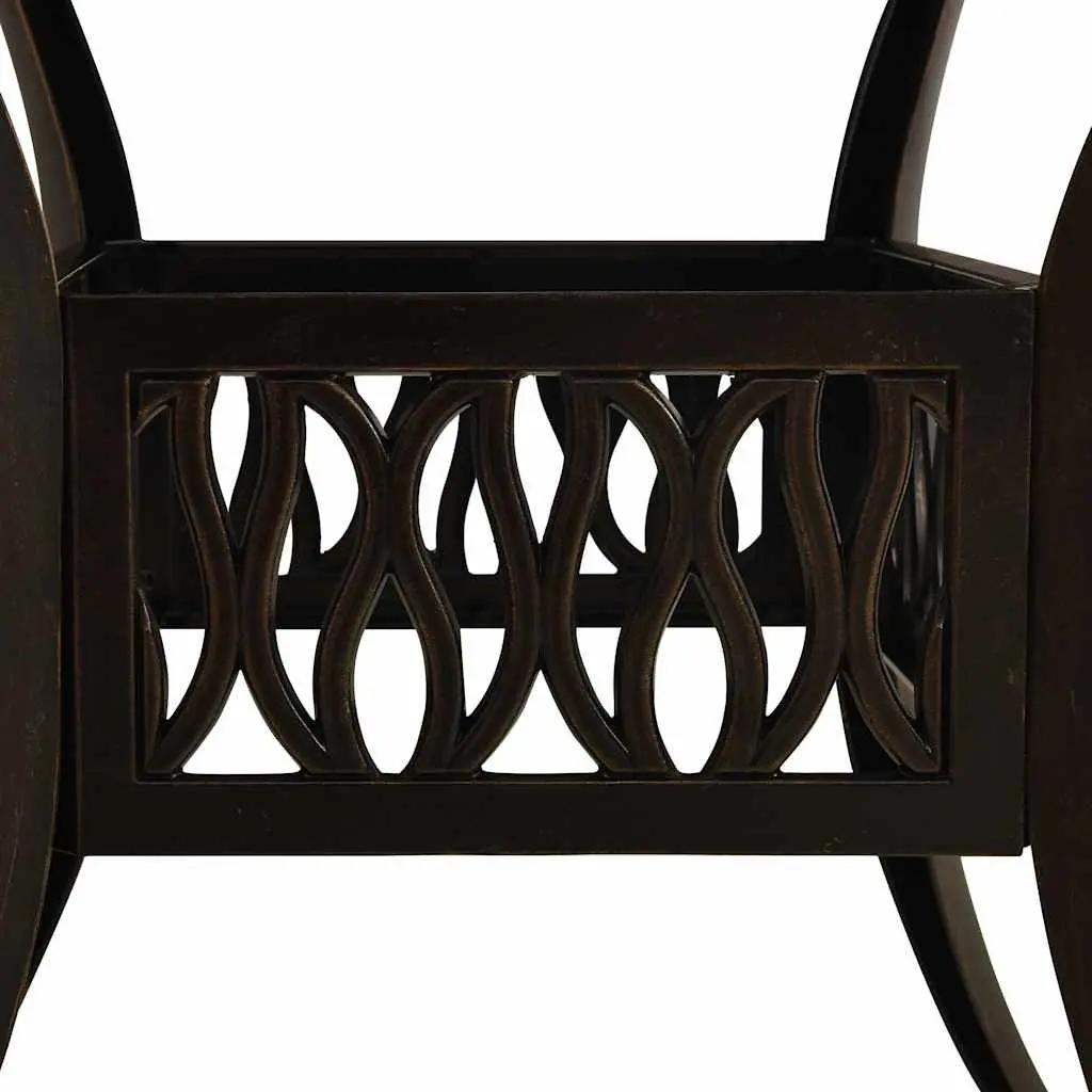 Garden Table Outdoor Furniture Cast Aluminium Brown Patio Tea Table with