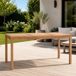 Compact Teak Wood Dining Table for Outdoor Enjoyment