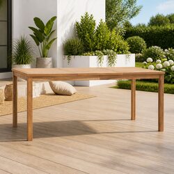 Compact and Durable Outdoor Dining Table in Teak Wood