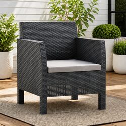 Anthracite Garden Armchair for Outdoor Relaxation