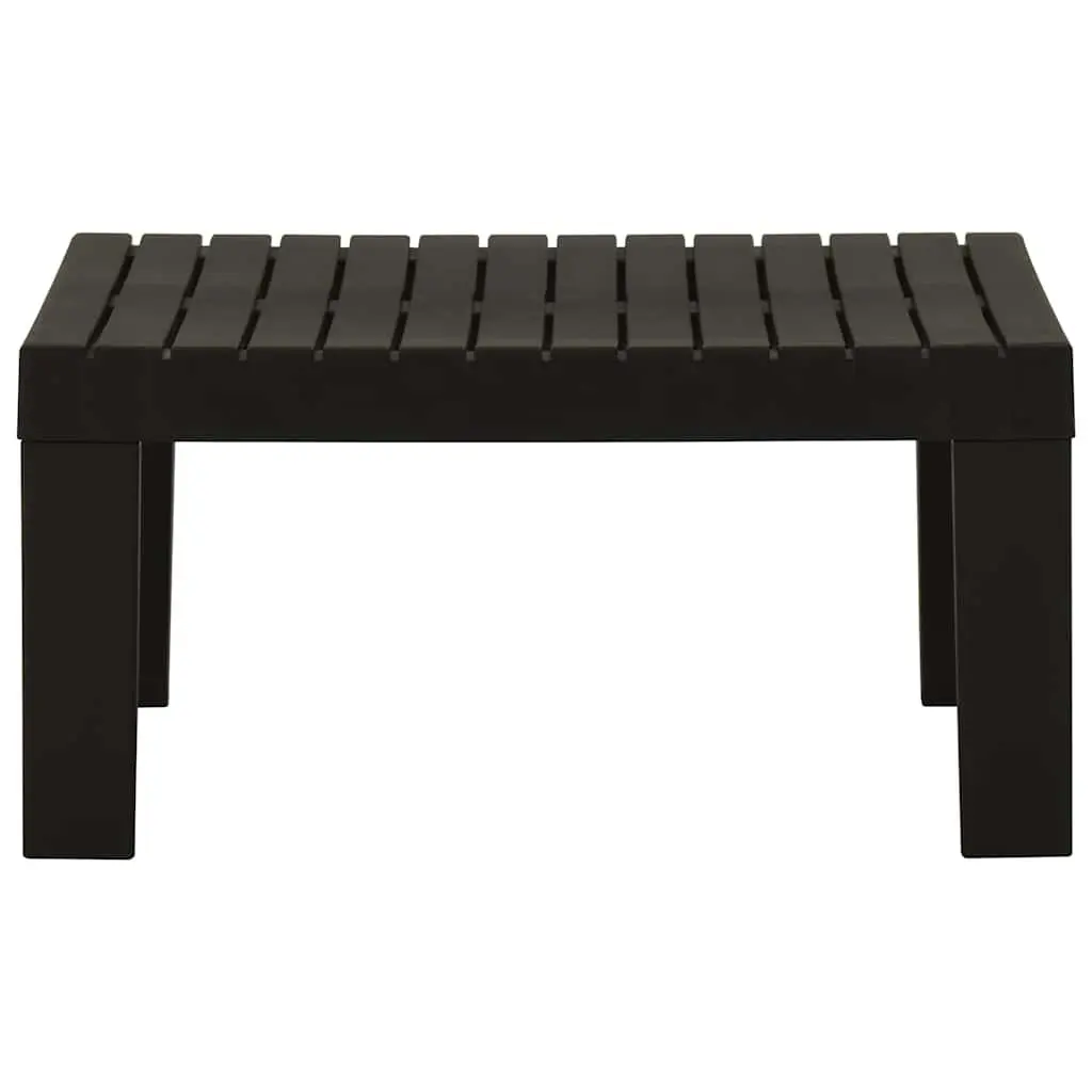 Garden Lounge Table Grey Plastic Lightweight Portable Outdoor Furniture