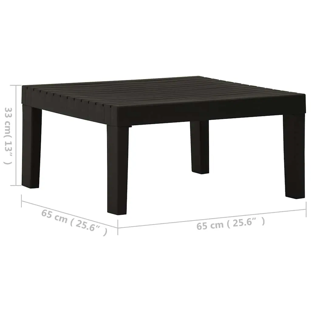Garden Lounge Table Grey Plastic Lightweight Portable Outdoor Furniture