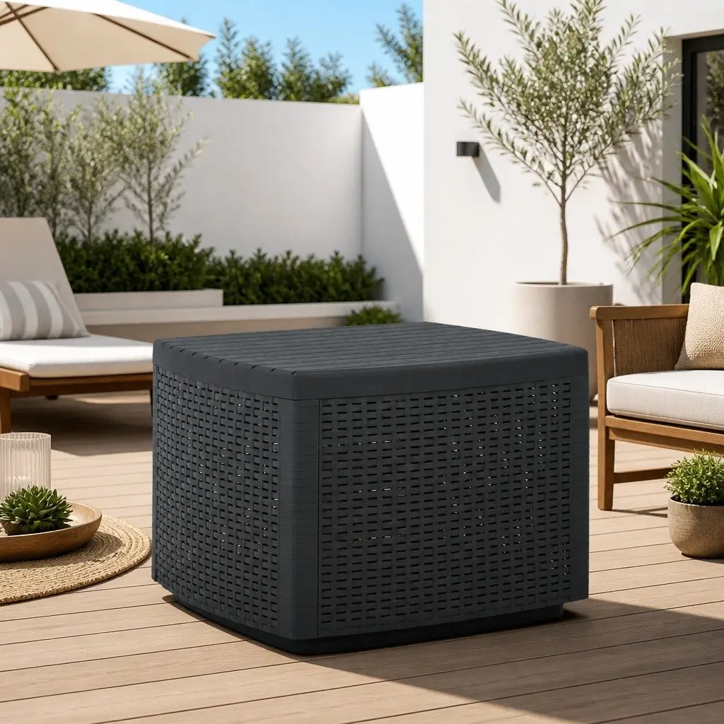 Garden Table Grey 53x53x40cm Outdoor Patio Coffee Lounge Furniture Plastic
