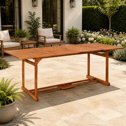 Solid Acacia Outdoor Dining Table, 220x90x75cm
